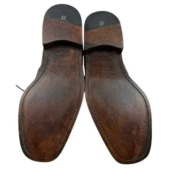 Julio Blanco Brown Lizard Embossed Oxford Dress Shoes 12 - Picture 5 of 8